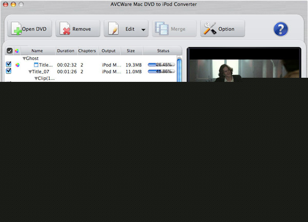 AVCWare Mac DVD to iPod Converter