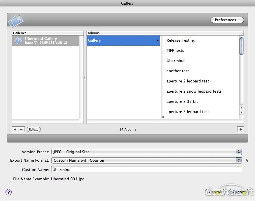 GalleryExport for Aperture