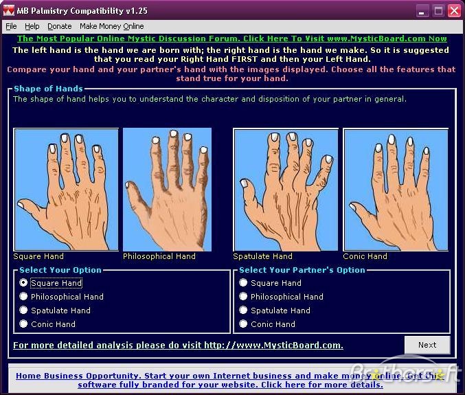 MB Free Learn Palmistry Software