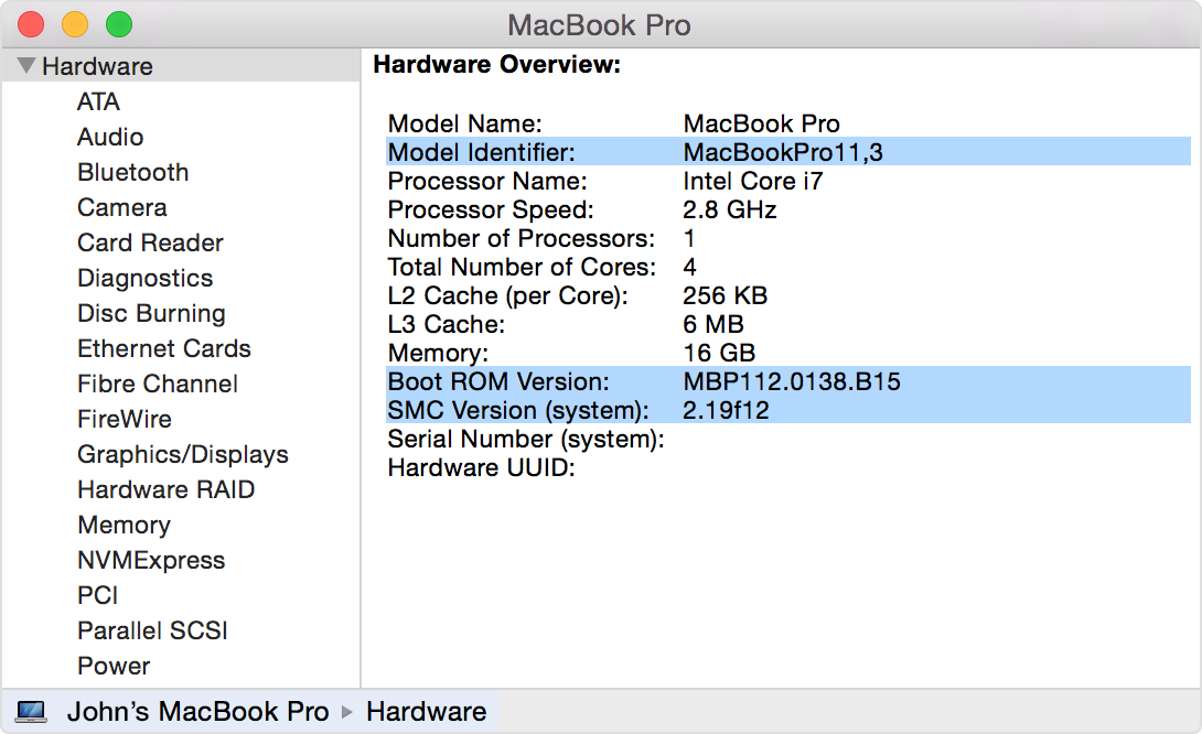 Apple MacBook Pro EFI Firmware Update