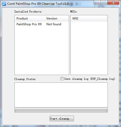 PaintShopX9清理工具截圖