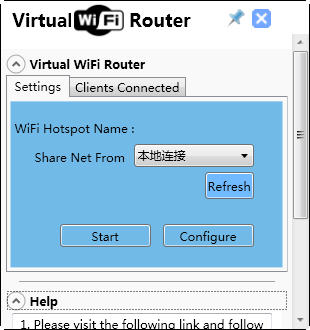 虚拟无线路由器(Virtual WiFi Router)截图